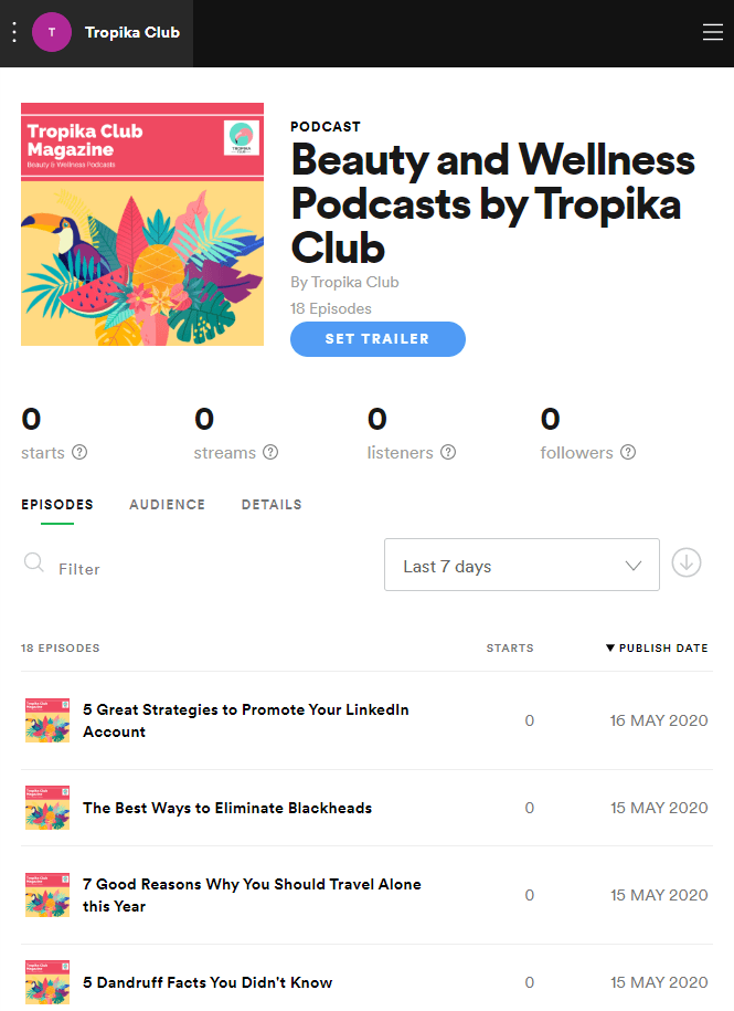 Tropika Club Audio Podcasts of Beauty, Wellness and Fitness and all things Singapore 