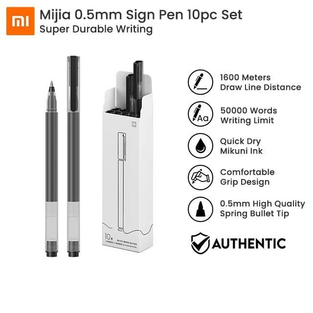 Mi High-capacity Ink Pen pack of 10 (black), Hobbies & Toys, Stationery &  Craft, Stationery & School Supplies on Carousell