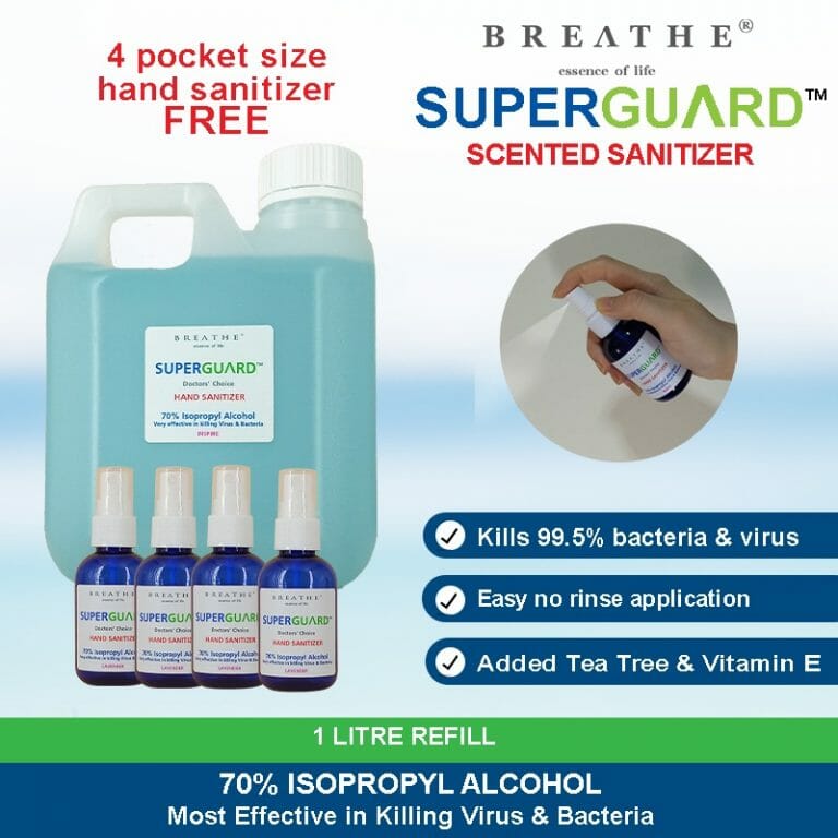SuperGuard Sanitizers (1 Litre plus 4 free Pocket size Sanitizers) | Shopee  Singapore