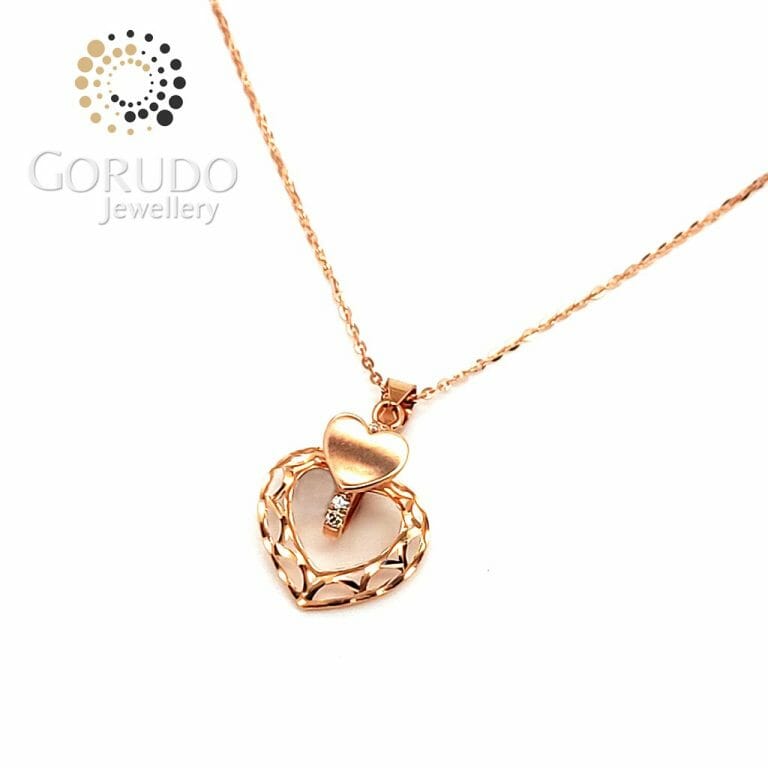 Gorudo Jewellery 18K Rose Gold Heart Shape Arrow Pendant with Chain |  Shopee Singapore